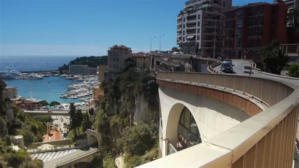 Cityscape of Monaco, Cote D 'Azur — стоковое видео