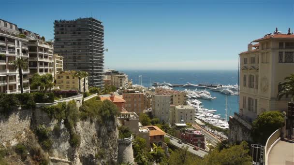 Uitzicht op de Skyline van Monaco — Stockvideo