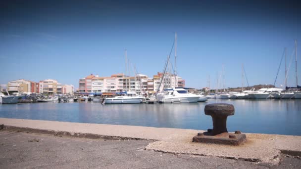 Luxury harbour at mediterranean sea, south France — Stock Video
