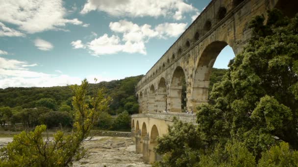 Fransa 'da Pont du Gard — Stok video