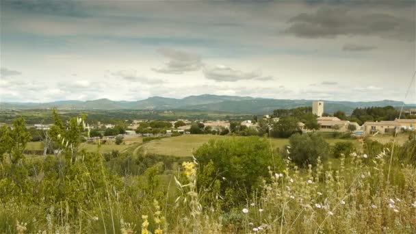 Naturskönt landskap av Languedoc, södra Frankrike — Stockvideo