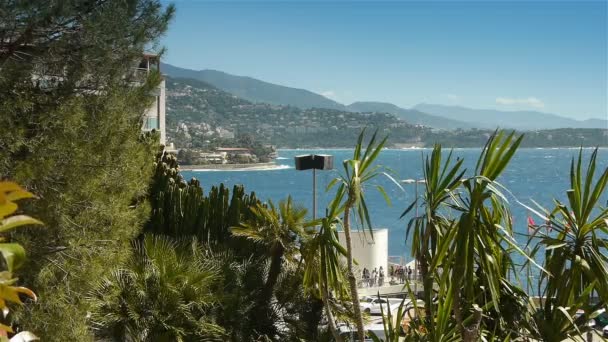 Bahía y costa de Mónaco — Vídeo de stock