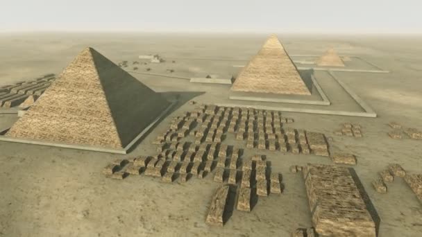 Roterende boven een 3d animatie van de giza platform Egypte. lus-staat — Stockvideo