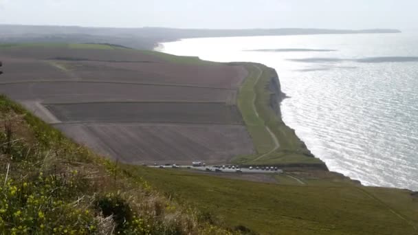 Paisaje en la playa cerca de Calais, Francia — Vídeo de stock