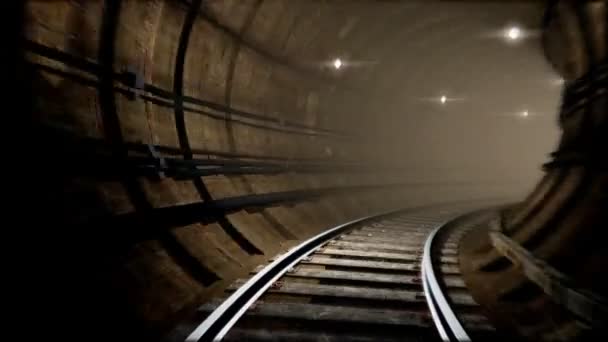 Geanimeerde metro tunnel — Stockvideo