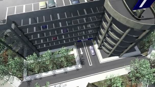 Animation eines Parkplatzes — Stockvideo