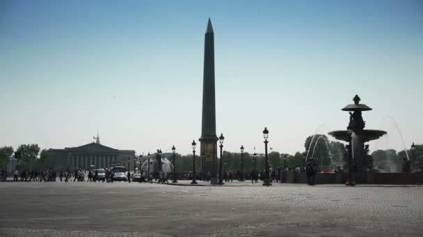 Place de la Concorde Párizsban, Franciaországban — Stock videók