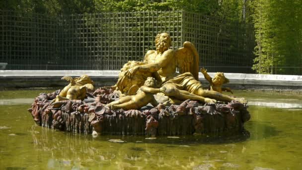Medence a Szaturnusz Versailles palace Gardens — Stock videók