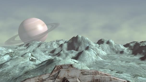 vaisseau spatial futuriste au-dessus du plan 