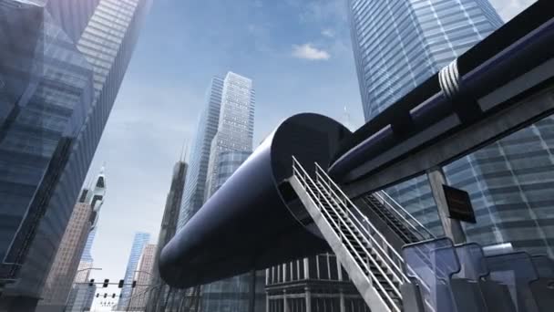 Monorail dans la ville moderne — Video