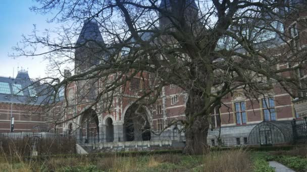 Jardín y exterior del Rijksmuseum — Vídeo de stock