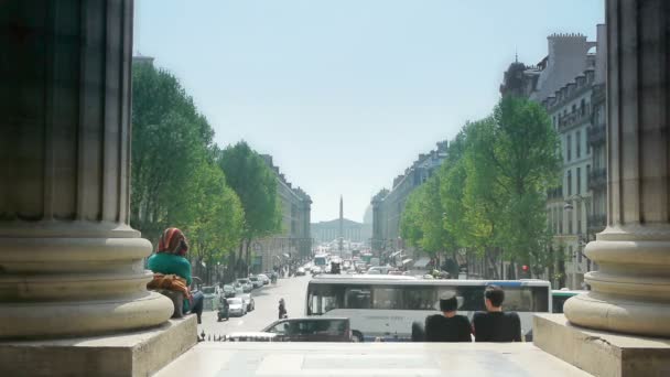 Place de la concorde mit Obelisk — Stockvideo