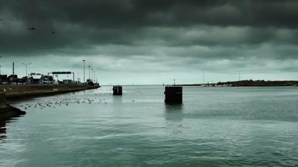 Ouistreham liman Fransa — Stok video