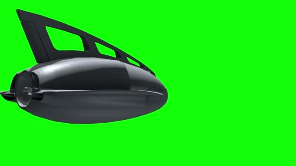 Animation d'un sous-marin sur écran vert 