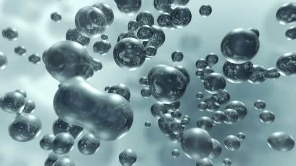 Bulles de molécules liquides en croissance 