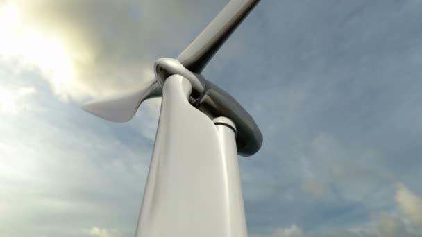 Анимационная ветряная турбина — стоковое видео
