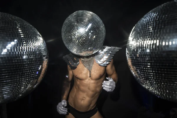 Mr discoball superhero — Stock Photo, Image