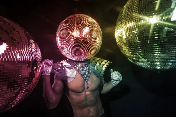 Mr discoball superhero — Stock Photo, Image