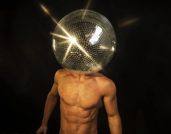 Bay discoball süper kahraman — Stok fotoğraf