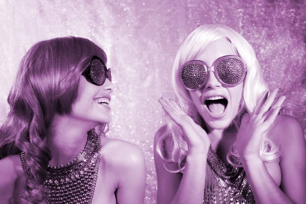 Disco twins party — Stock Photo, Image