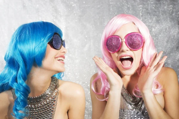 Disco twins party — Stock Photo, Image