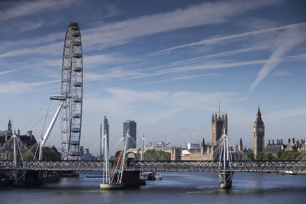 London city skyline big ben thames — Stock Photo, Image