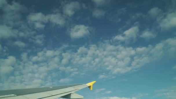 Тімелапс відео літака, що летить у небі, рухаючись вперед і назад — стокове відео