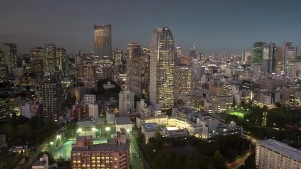 Χρονικό διάστημα ορίζοντα Τόκιο κατά τη δύση του ηλίου — Αρχείο Βίντεο