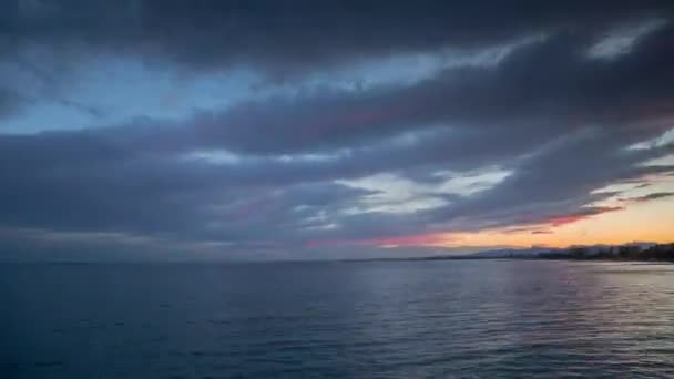 Timelapse avanti e indietro del tramonto sul Mar Mediterraneo — Video Stock