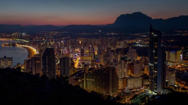 도시와 해 안선의 정확 한 위치, 스페인, 베니 드롬 스톡 비디오