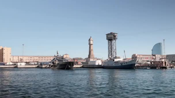 Puerto vell puerto, barcelona españa — Vídeo de stock