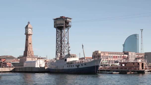 Порт Вест-Гарбор, Барселона Іспанія — стокове відео