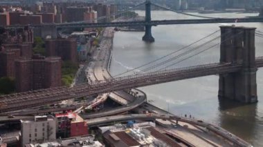 New York silüeti hızlı ileri ve geri gece