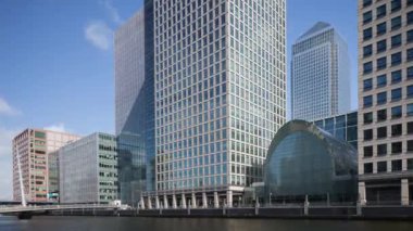 Canary Wharf, Docklands, Londra 'nın hızlandırılabilir döngü görüntüleri