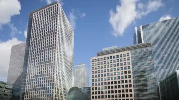 Filmato del time lapse di Canary Wharf, Docklands, Londra — Video Stock