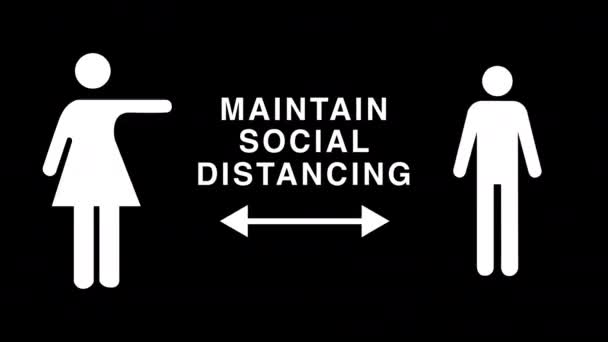 சமூக தூரத்தை பராமரிக்கும் ஆண் மற்றும் பெண் உருவங்கள் — ஸ்டாக் வீடியோ