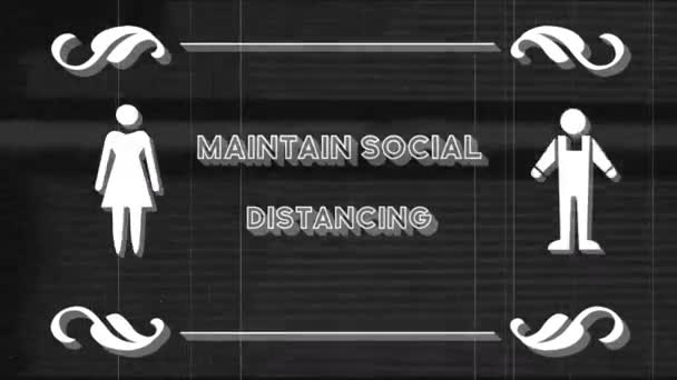 Manliga och kvinnliga personer som upprätthåller socialt avstånd — Stockvideo