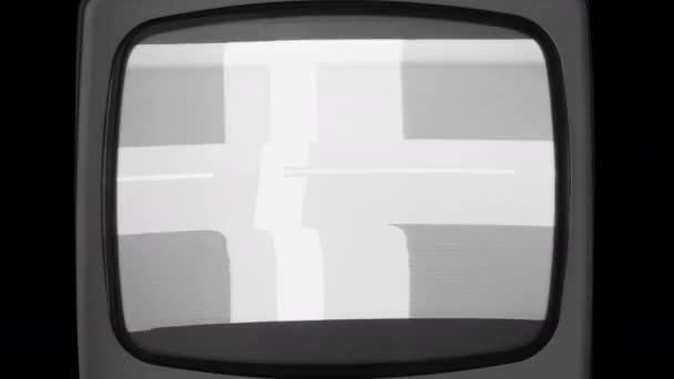 Estática de televisão preto e branco — Vídeo de Stock