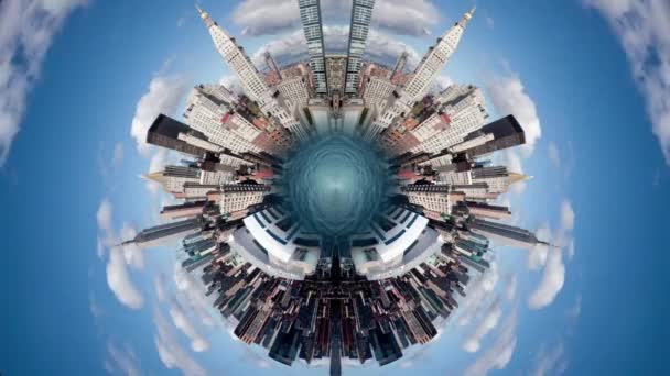 Rekaman Spherical dari kota New York — Stok Video