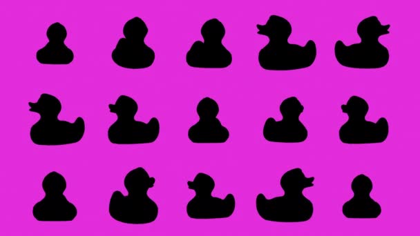 Hračky gumové kachní siluety rotující kolem — Stock video