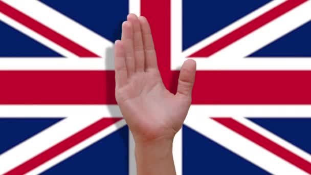 La mano della Brexit saluta l'Unione europea — Video Stock