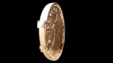 1 ons altın Krugerrand sikkesi dönüyor