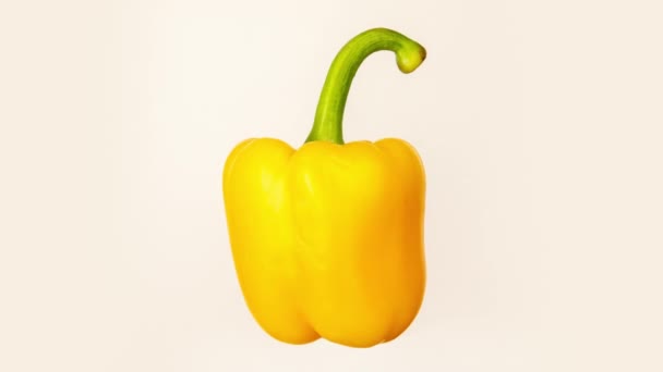 Žlutý paprika rotující — Stock video