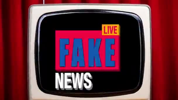 Fake and breaking news titles on television screen — Stock Video