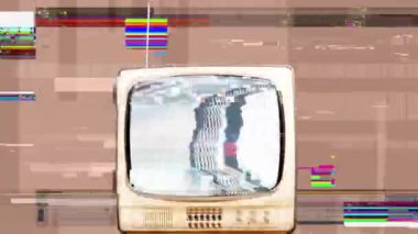 durağan arkaplanı olan retro televizyon