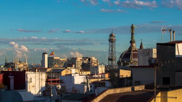 Loopable barcelona skyline timelapse — kuvapankkivideo