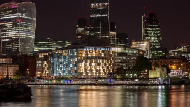 Timelapse loopable del río Támesis y horizonte de Londres — Vídeos de Stock