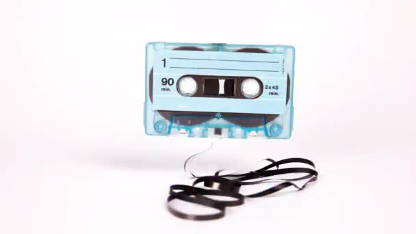 Stop beweging van cassette bewegen en dansen — Stockvideo