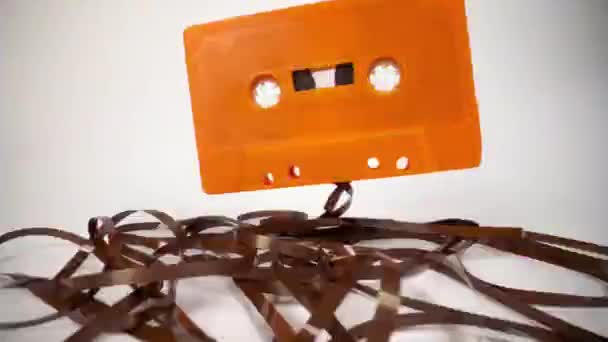 Stop-Motion der Kassette bewegt und tanzt — Stockvideo