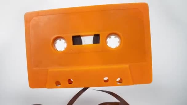 Stop motion of a cassette tape — Stock Video